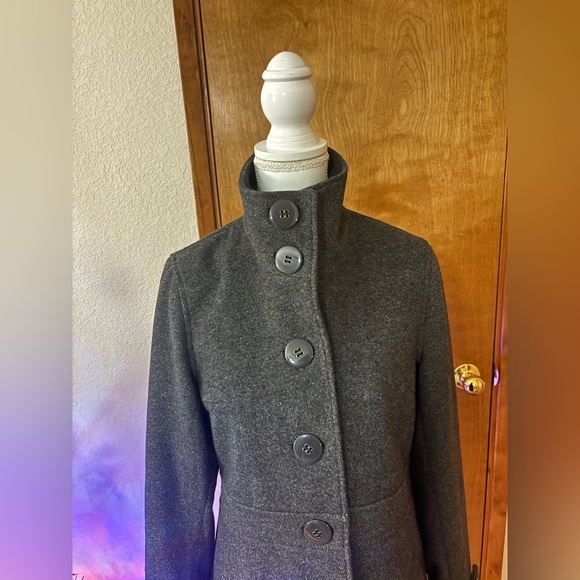 Kavu Women's Wool Blend Charcoal Button-Up Pea Coat - Picture 2 of 12